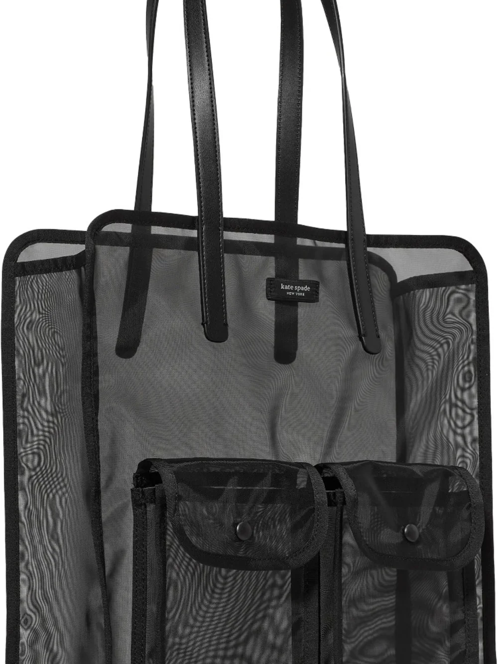 kate spade Black Mesh Messenger Tote with Front Pockets
